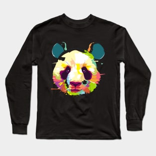 Panda - Animal Life - Popart Portrait Long Sleeve T-Shirt